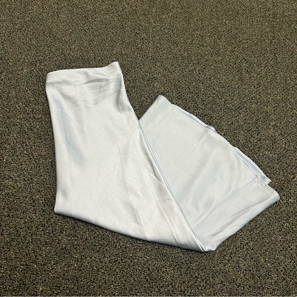 NWT JUPE NYC Pastel Baby Light Blue Satin Silk Midi Modest Slip Cute Skirt Sz L - Picture 4 of 13